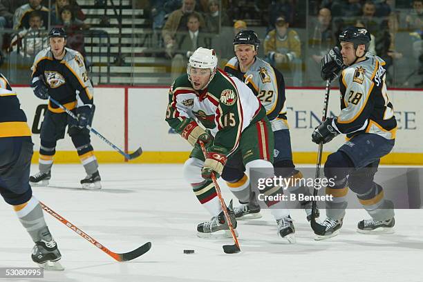 Minnesota Wild at Nashville Predators, January 19, 2004 And Player Andrew Brunette.