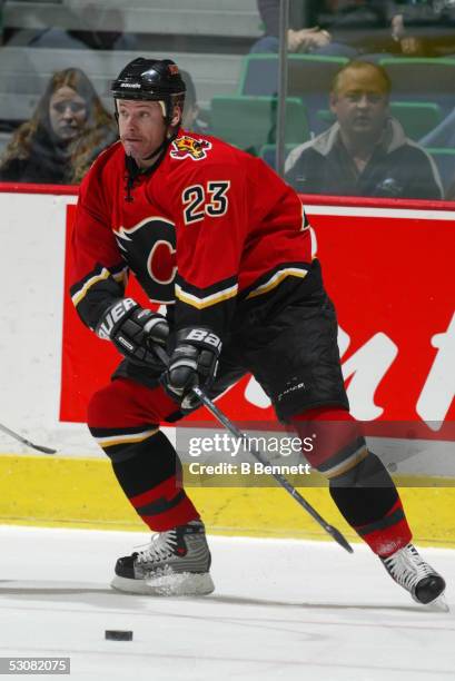 Chicago Blackhawks at Calgary Flames, January 30, 2004 And Player Martin Gelinas.