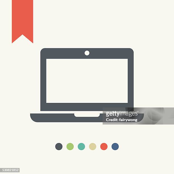 ilustrações de stock, clip art, desenhos animados e ícones de ícone de computador portátil - laptop