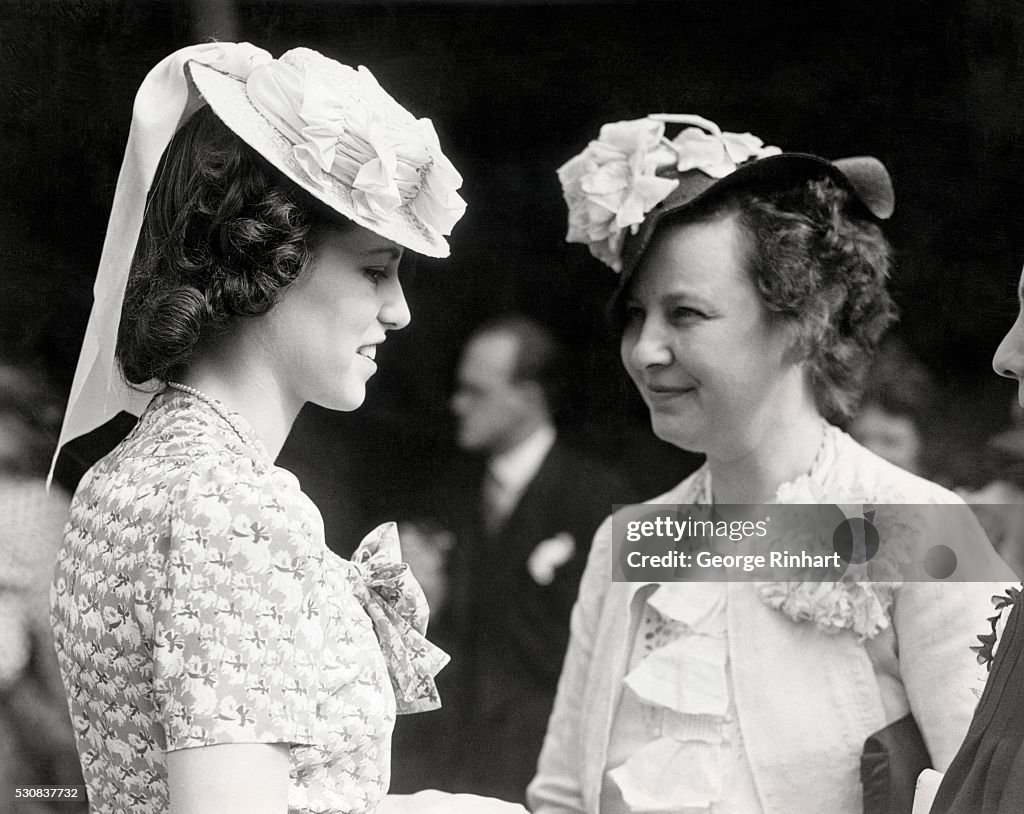 Rosemary Kennedy Chatting with Friend