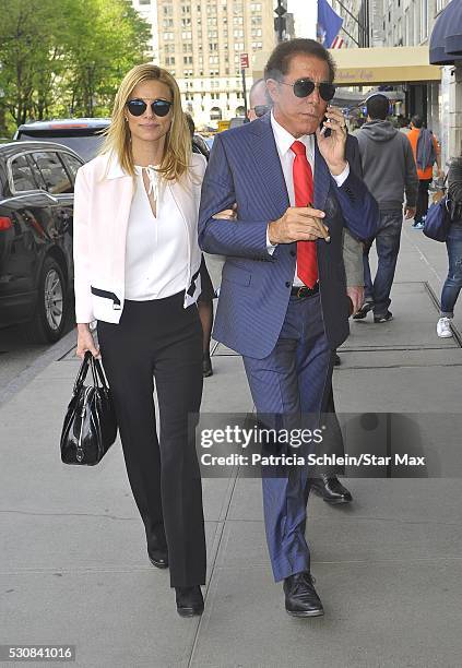 Steve Wynn and his wife Andrea Hissom are seen on May 11, 2016 in New York City.