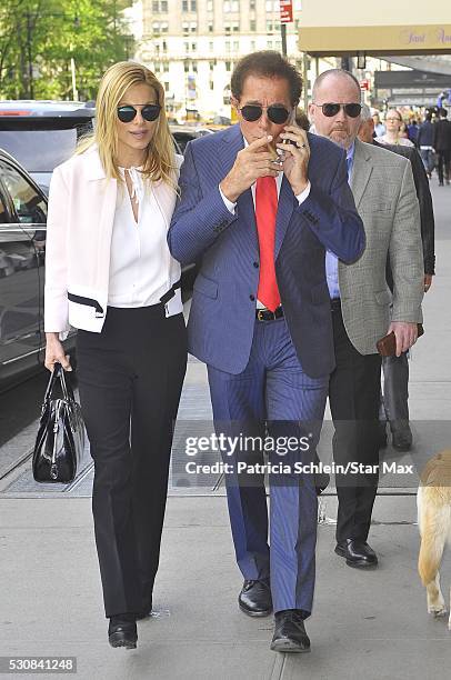 Steve Wynn and his wife Andrea Hissom are seen on May 11, 2016 in New York City.