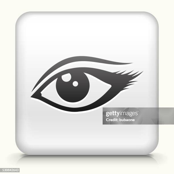 square button with sexy eye design vector icon - posterior chamber stock illustrations