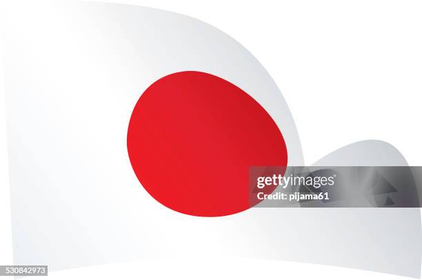 japan flag - flag waving vector stock illustrations