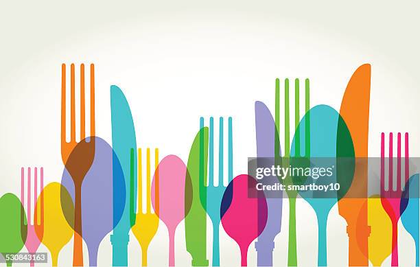 stockillustraties, clipart, cartoons en iconen met eating utensils - bestek
