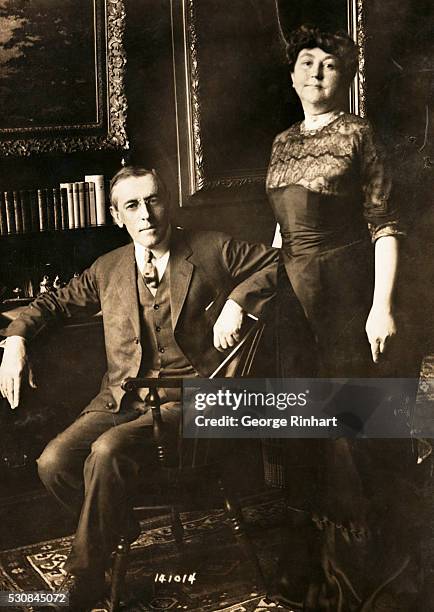 GOVERNOR WOODROW WILSON AND MRS. WILSON OF NEW JERSEY. PHOTO CIRCA.1912.