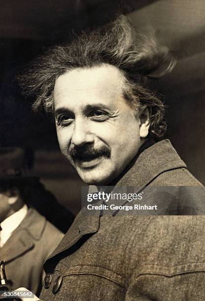 Photo of Professor Albert Einstein, Zionist leader and noted mathematician, who evolved the much discussed and sometimes understood theory of...