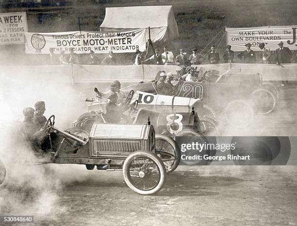 Brighton Beach, NY- Picture shows the start of a 25 mile motor race at Brighton Beach. Undated photo circa 1910s.