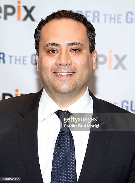 Monty Sarhan, EVP, EPIX, attends the UNDER THE GUN DC premiere featuring Katie Couric and Valerie Jarrett at the Burke Theater at the U.S. Navy...