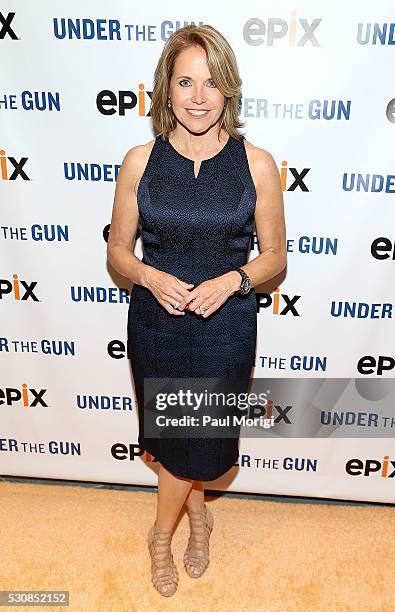 Executive Producer and Narrator Katie Couric attends the UNDER THE GUN DC premiere featuring Katie Couric and Valerie Jarrett at the Burke Theater at...