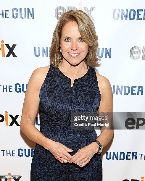 Executive Producer and Narrator Katie Couric attends the UNDER THE GUN DC premiere featuring Katie Couric and Valerie Jarrett at the Burke Theater at...