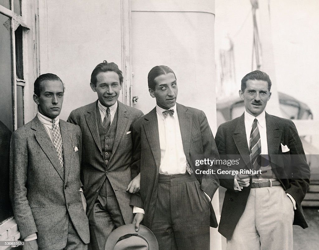 Rene La Coste Stands With Other Tennis Players