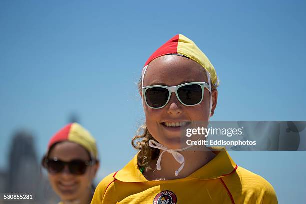 life guard australia with blue sky in background - beach lifeguard stock pictures, royalty-free photos & images