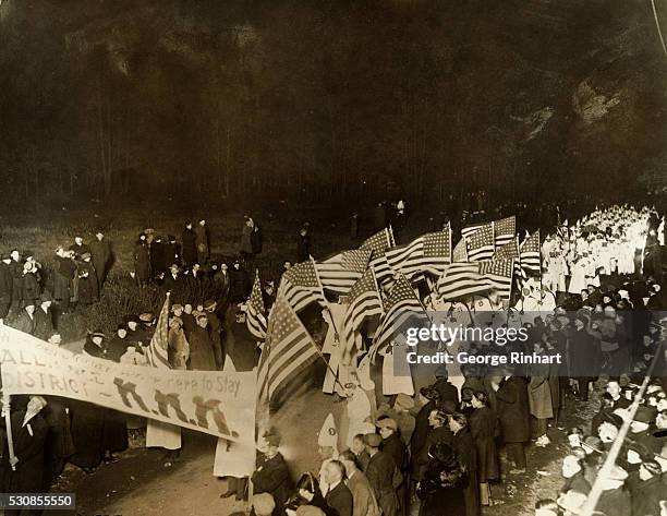 View of the triumphal parade through Youngstown, Ohio, in the Konklave held to celebrate the election of Charles Schoiblo, endorsed by the Ku Klux...