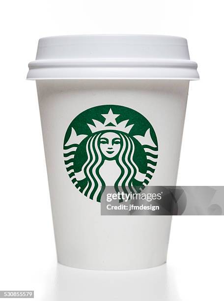 starbucks coffee cup mit kappe - starbucks coffee stock-fotos und bilder