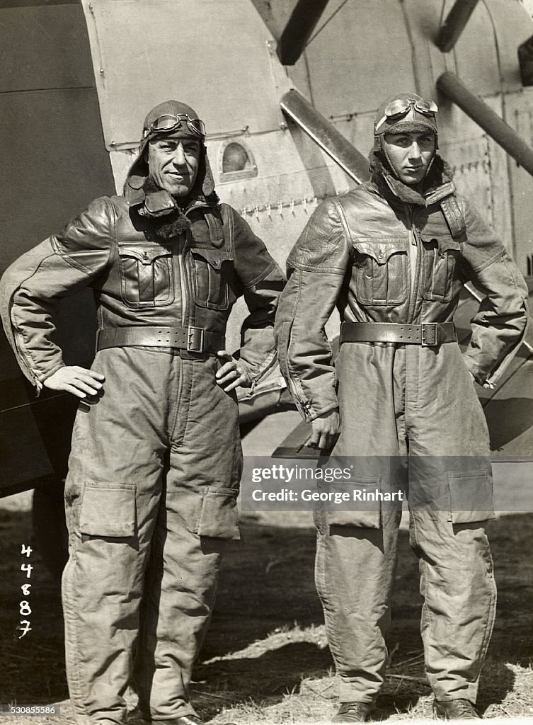 Major Martin and Serg. A.L. Harvey Wearing Flight Gear