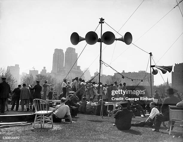 Revue by a Black cast in progress at a show staged by the WPA in Central Park, |New York, US.