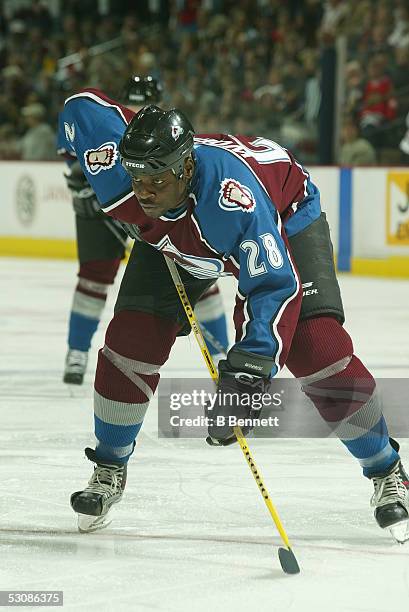 Second period of the game Chicago Blackhawks at Colorado Avalanche on March 23 and Player Peter Worrell.