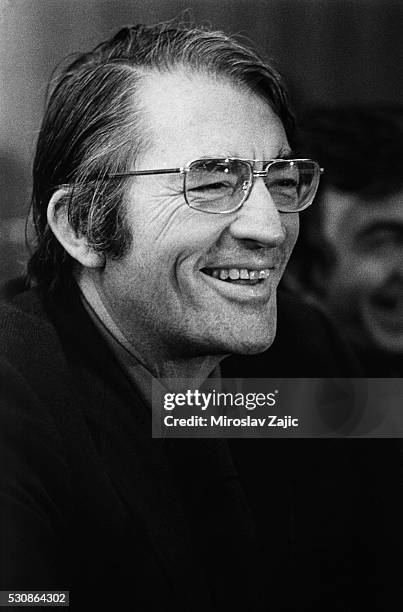 American actor Gregory Peck at the Cannes Film Festival.