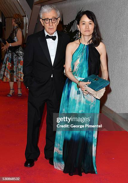 Woody Allen and Soon-Yi Previn attend the opening gala dinner during the annual 69th Cannes Film Festival at Palais des Festivals on May 11, 2016 in...