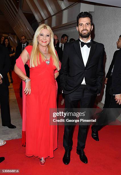 Monika Bacardi and Andrea Iervolino attends the opening gala dinner during the annual 69th Cannes Film Festival at Palais des Festivals on May 11,...