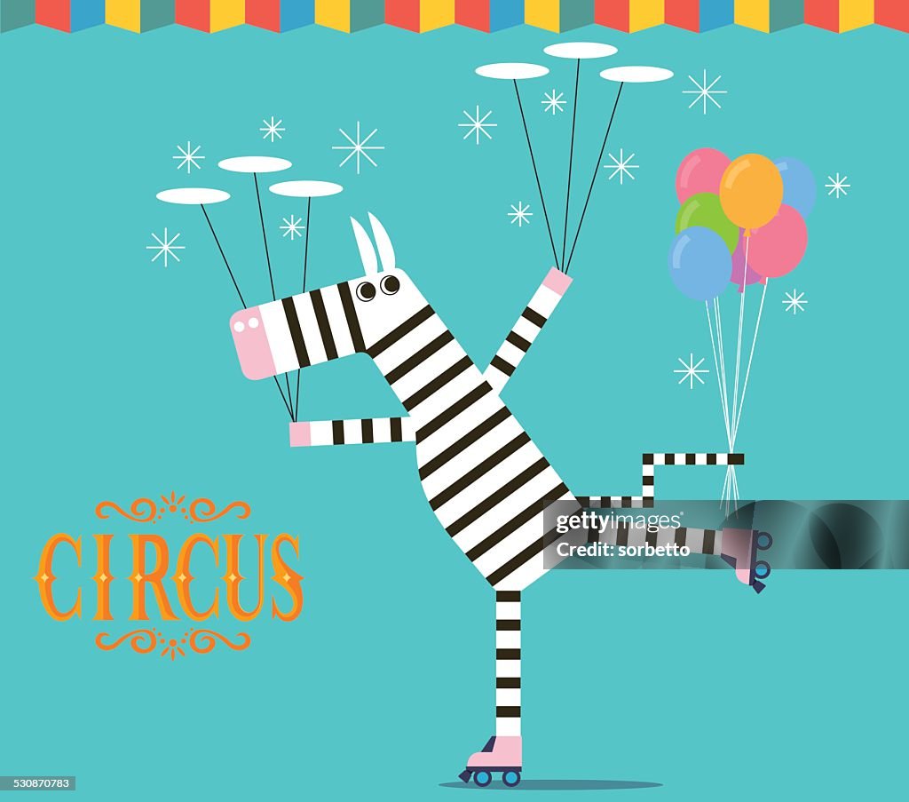 Circus Zebra juggling