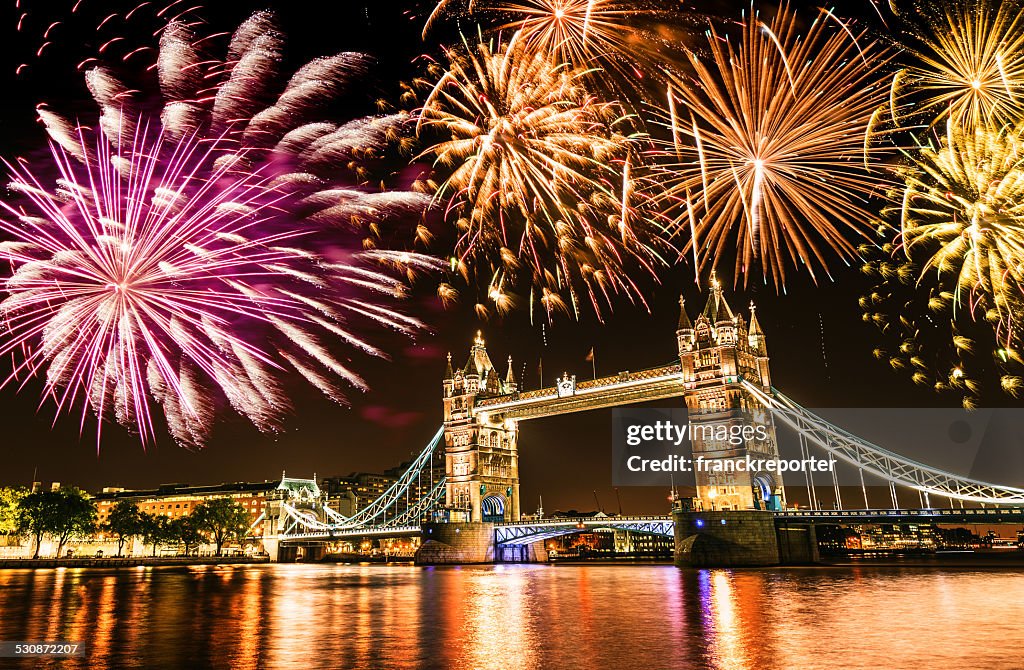 New year over the tower bridge