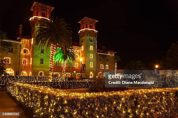 christmas lighting - st augustine florida stock pictures, royalty-free photos & images