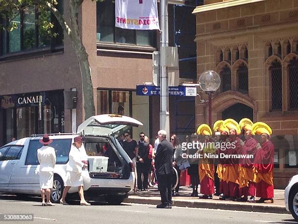 Tori Johnson's coffin, the Sydney siege victim, leaving St. Stephen's Uniting Church. Tuesday, 23rd December 2014.