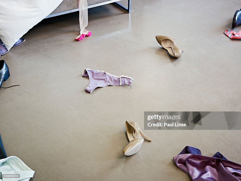 Undergarments scattered around