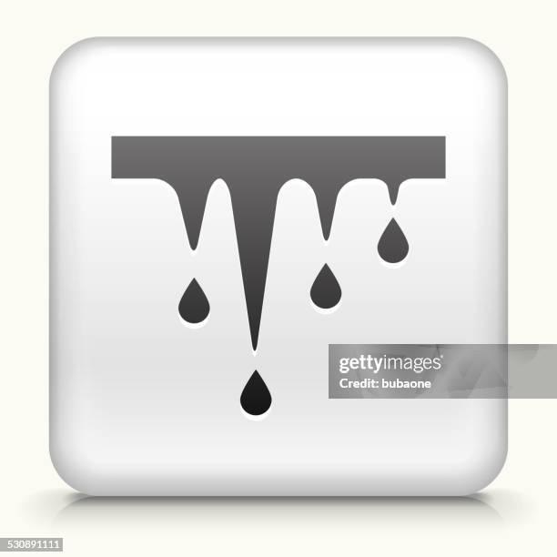square button with melting icicles - icicles stock illustrations