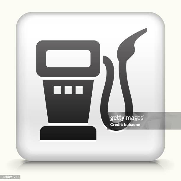 square button with gas pump - car engine white background stock illustrations