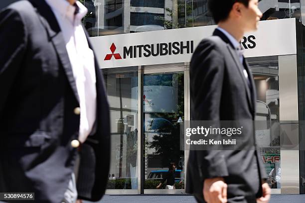 Mitsubishi Motors's logo is seen on the building on May 12, 2016 in Tokyo, Japan. Japanese media reported that Nissan Motor confirmed that the two...