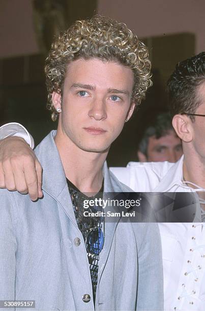 Justin Timberlake of NSYNC during NSYNC Promo Video Shoot at Universal Studios in Universal City, California, United States.