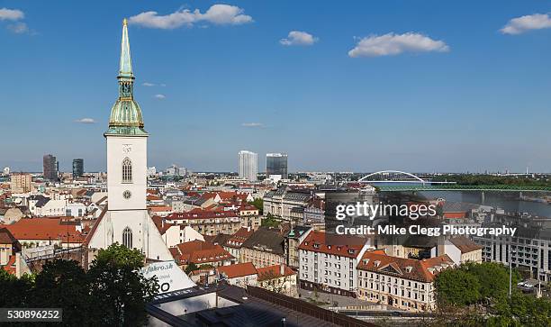 st. martin's cathedral and bratislava skyline during the day - bratislava stockfoto's en -beelden