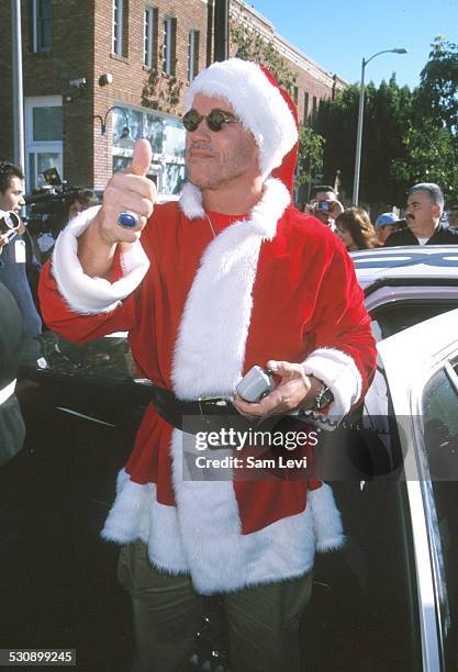 Arnold Schwarzenegger during Miracle On 1st Street Toy and Food Drive at Streets of East Los Angeles in Los Angeles, California, United States.