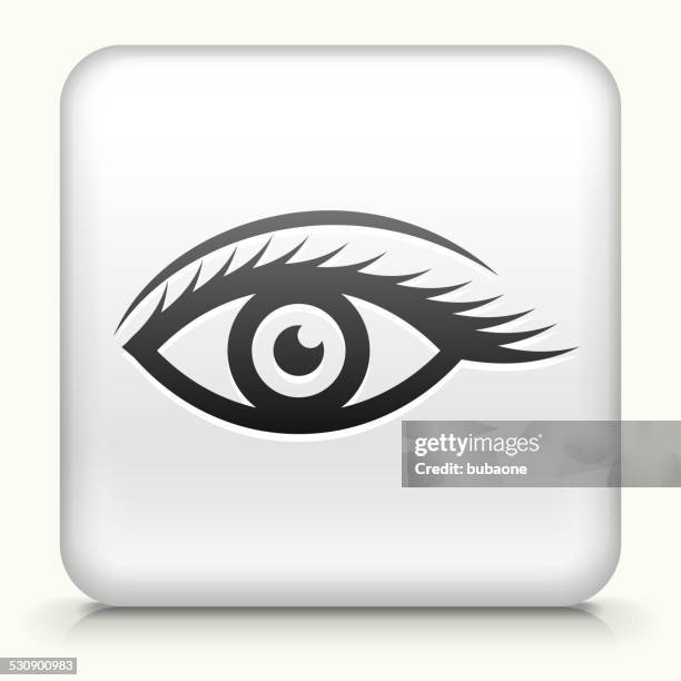 square button with sexy eye design vector icon - posterior chamber stock illustrations