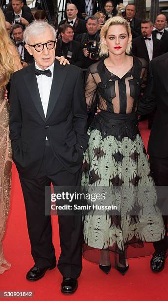 Woody Allen, Kristen Stewart attend the screening of "Cafe Society" at the opening gala of the annual 69th Cannes Film Festival at Palais des...