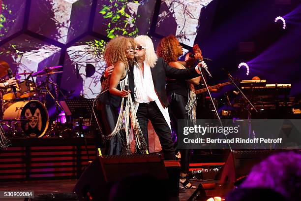 Singer Michel Polnareff performs at AccorHotels Arena Bercy : Day 4 on May 11, 2016 in Paris.