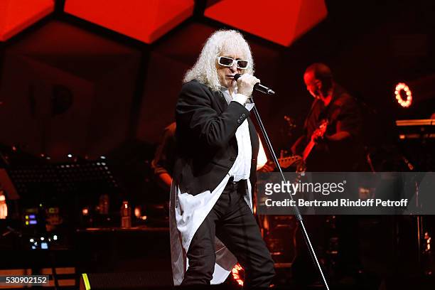 Singer Michel Polnareff performs at AccorHotels Arena Bercy : Day 4 on May 11, 2016 in Paris.
