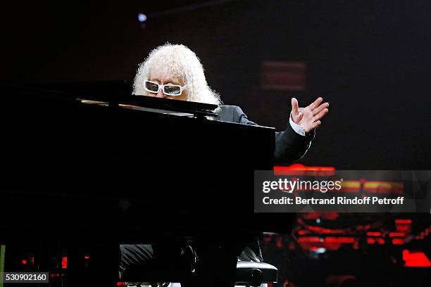 Singer Michel Polnareff performs at AccorHotels Arena Bercy : Day 4 on May 11, 2016 in Paris.