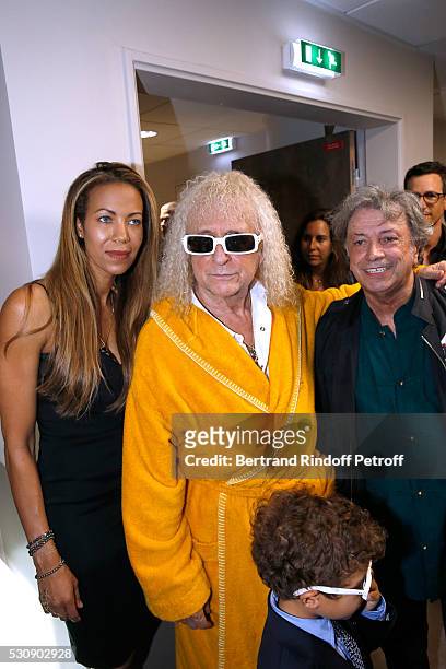 Singer Michel Polnareff, his wife Danyellah, their son Louka and singer Herve Vilard attend Michel Polnareff performs at AccorHotels Arena Bercy :...
