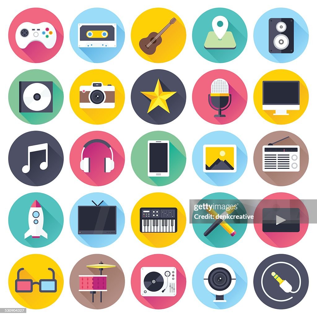 Flat Multimedia Icons