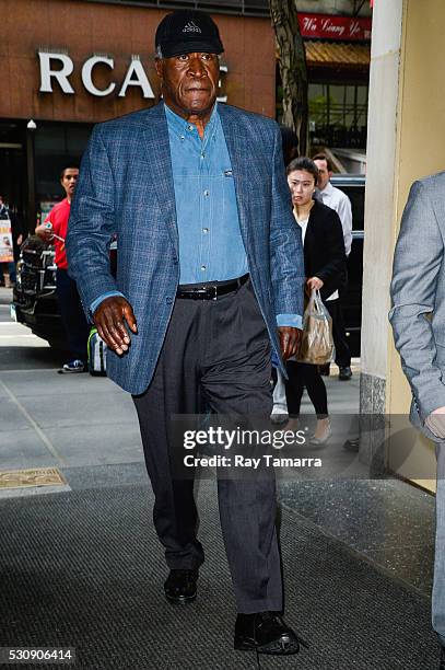 Actor John Amos enters the "Today Show" taping at the NBC Rockefeller Center Studios on May 11, 2016 in New York City.