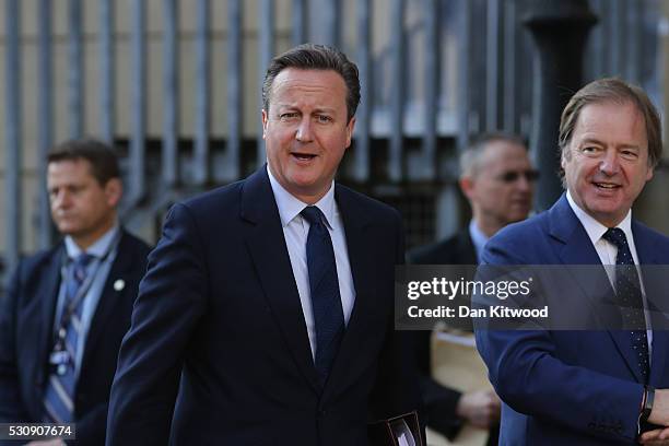 British Prime Minister David Cameron arrives at Lancaster House to host the international anti-corruption summit on May 12, 2016 in London, England....