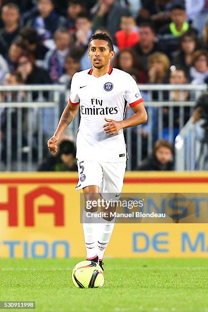 Marquinhos of Paris SG during the French Ligue 1 match between FC Girondins de Bordeaux and Paris Saint-Germain at Nouveau Stade de Bordeaux on May...