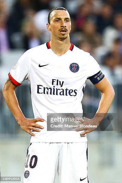 Zlatan Ibrahimovic of Paris SG during the French Ligue 1 match between FC Girondins de Bordeaux and Paris Saint-Germain at Nouveau Stade de Bordeaux...