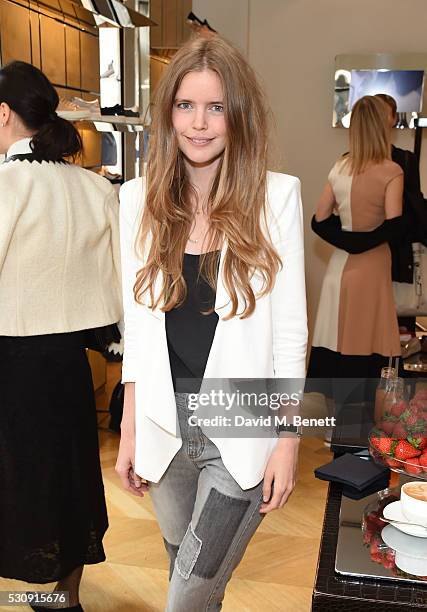 Katie Redman attends a champagne breakfast hosted by Sophie Goodwin to celebrate 'The Art of Tod's Customisation' at Tod's Sloane Street Boutique on...