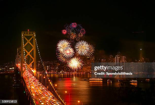 new year's eve firework at san francisco - treasure island san francisco stock pictures, royalty-free photos & images