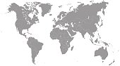 Grayscale World Map - illustration